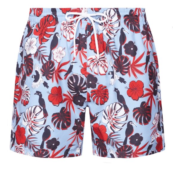 NWT Hugo BOSS Men's Piranha Swim Trunk Shorts Open Blue Medium M - Picture 1 of 6